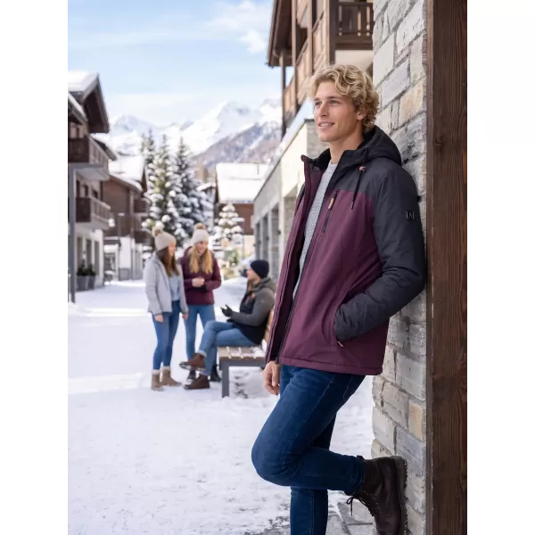  Herren-Winterjacke ALTISPORT NEROM BURGUND 