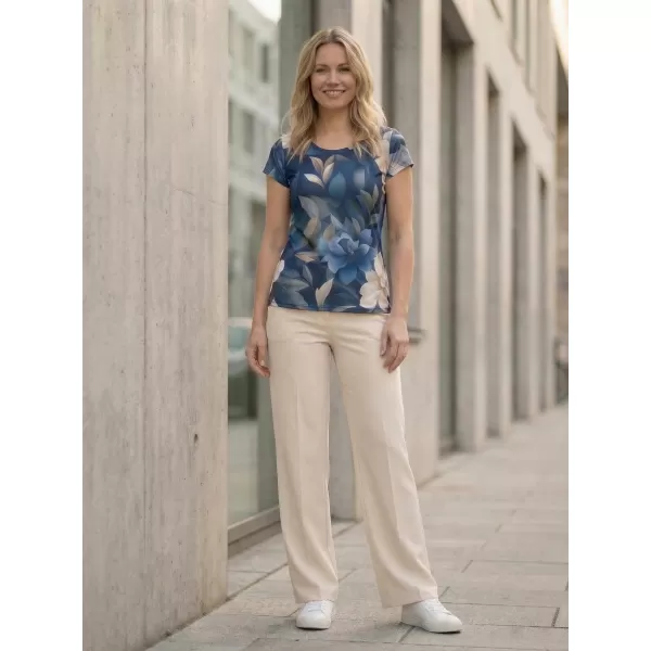  Damen Freizeitshirt Premium ALTISPORT VOJ/ALW097TR06 BLAUE BLUMEN 