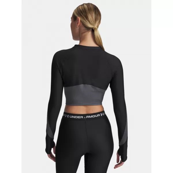  Damen-T-Shirt UNDER ARMOUR UA HG RIB 1/4 ZIP 6003981-004 SCHWARZ 
