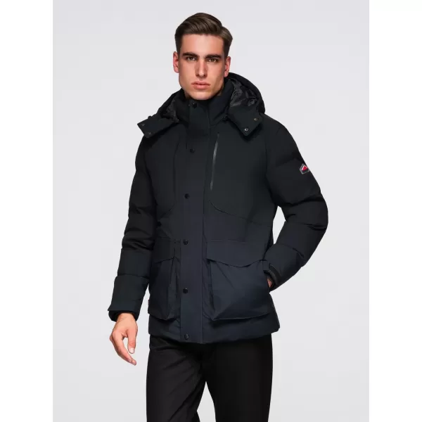  Herren-Winterjacke OMBRE OM-JAHP-0306 SCHWARZ 
