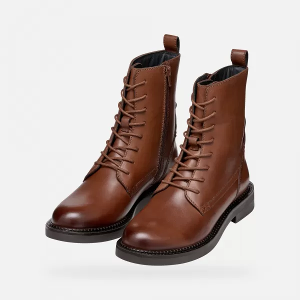  Damen-Stiefeletten GEOX G004555 HELLBRAUN 