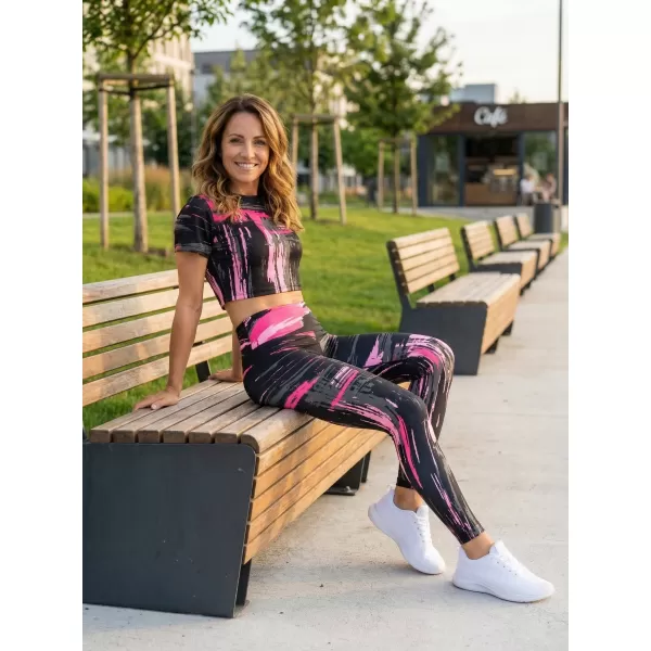  Premium-Crop-Top für Damen ALTISPORT VOJ/ALW010TR07 ČERNÁ/SVĚTLE RŮŽOVÁ SCHWARZ/HELLROSA 