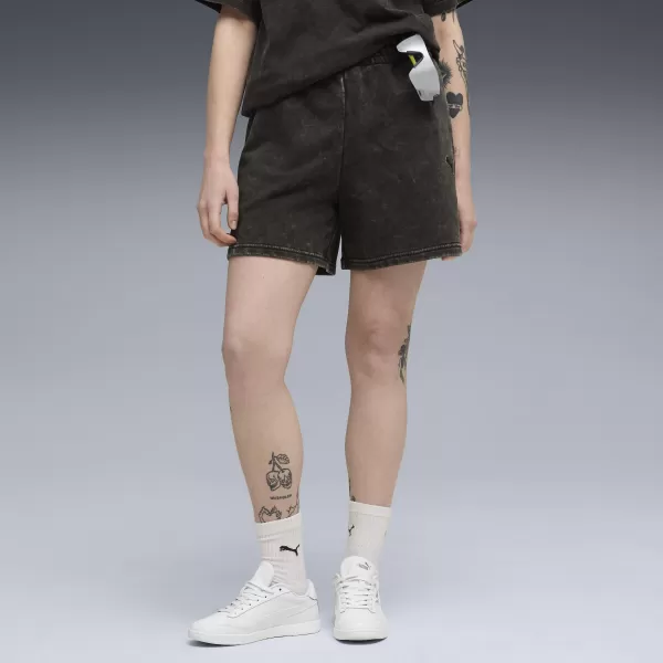  Damen-Shorts PUMA ESS ELEVATED WASH HIGH-WAIST SHORTS 5" TR 68810501 PUMA SCHWARZ 