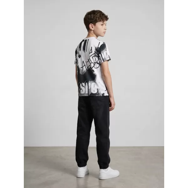  Funktionaler t -Shirt -Prämie von Kindern ALTISPORT VOJ/ALK076TR01 WEIß -UND -SCHWARZ 