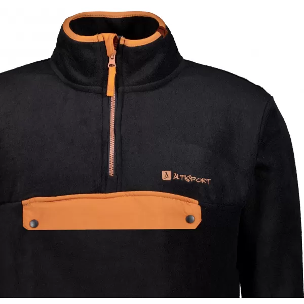  Fleece-Sweatshirt für Herren ALTISPORT GARM SCHWARZ/BRAUN 