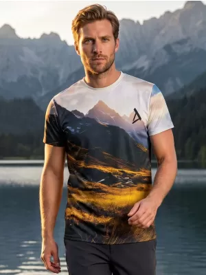 Herren Freizeithemd Premium ALTISPORT VOJ/ALM116TR06 BERGE MIT FELD