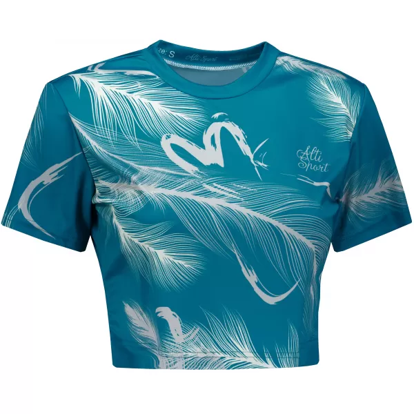  Premium-Crop-Top für Damen ALTISPORT VOJ/ALW001TR07 EMERALD/ŠEDÁ SMARAGD/GRAU 
