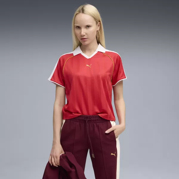  Damentrikot PUMA T7 RELAXED FOOTBALL JERSEY 63215711 FÜR ALLE ZEITEN ROT 