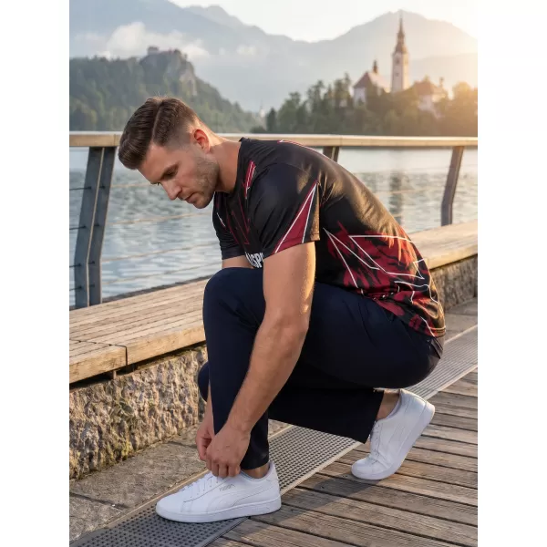  Herren Freizeithemd Premium ALTISPORT VOJ/ALM123TR06 SCHWARZ-ROT 