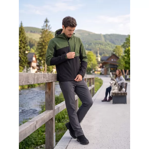  Herren -Softshelljacke ALTISPORT GAN KHAKI/SCHWARZ 