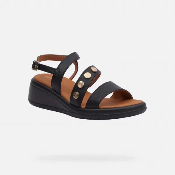  Damensandalen GEOX MELICONIA G000972 SCHWARZ 