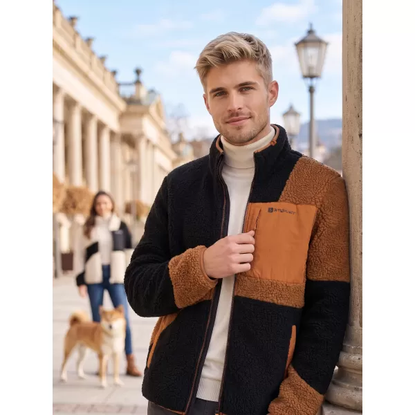  Fleece-Sweatshirt für Herren ALTISPORT GANAN SCHWARZ/BRAUN 