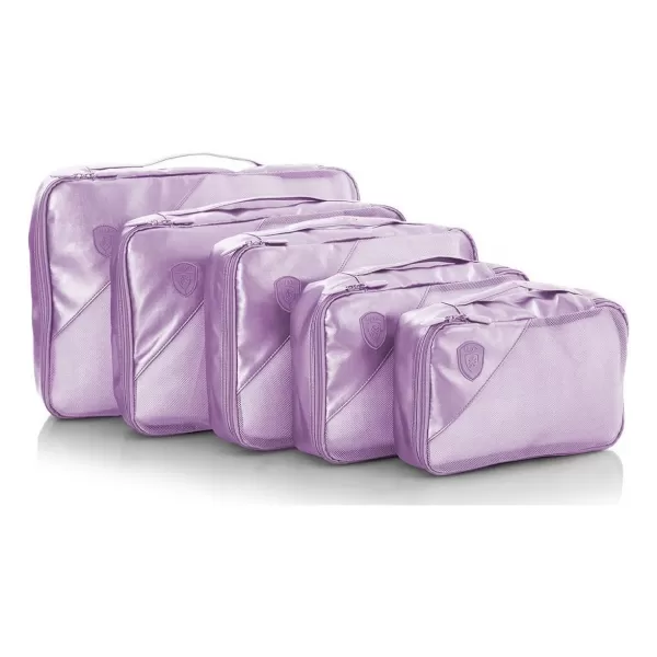  Satz von Organisatoren HEYS METALLIC PACKING CUBE 5PC LILA 