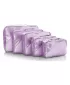 Satz von Organisatoren HEYS METALLIC PACKING CUBE 5PC LILA