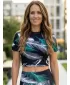 Premium-Crop-Top für Damen ALTISPORT VOJ/ALW001TR07 SCHWARZ/TÜRKIS