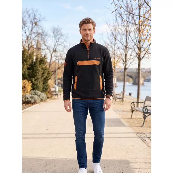  Fleece-Sweatshirt für Herren ALTISPORT GARM SCHWARZ/BRAUN 