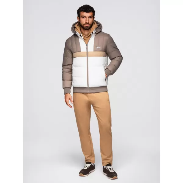  Jacke OMBRE OM-JALP-0296 BEIGE UND WEIß 