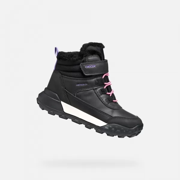  Stiefeletten für Mädchen GEOX TREKKYUP AB J46M7A0MEMSC9266 SCHWARZ 