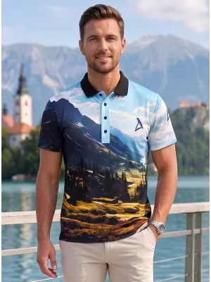 Herren-Funktions-T-Shirt mit Premium-Kragen ALTISPORT VOJ/ALM116TR05 GEBIRGE