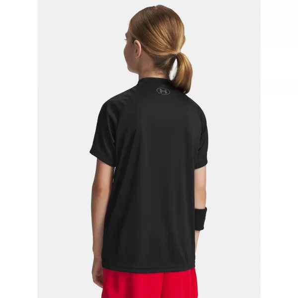  T-Shirt für Jungen UNDER ARMOUR UA TECH SPLIT WORDMARK SS 1383010-003 SCHWARZ 