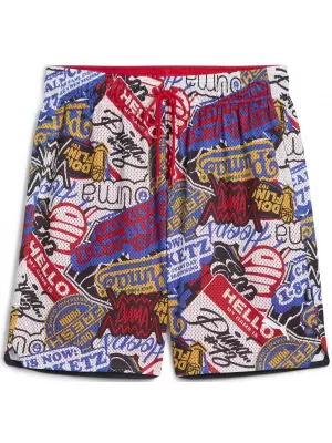 Shorts PUMA HOOPERHOTLINE AOP 7" SHORTS 63283701 FÜR ALLE ZEITEN ROT/AOP
