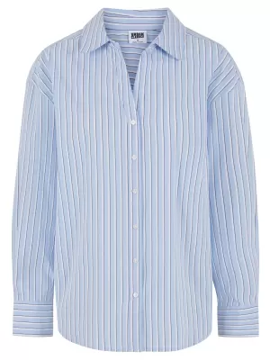 Hemd URBAN CLASSICS TB7176 PUDERBLAU/WEIß