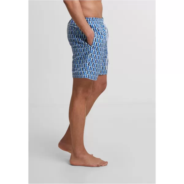  Badeshorts URBAN CLASSICS TB2679 BLAUES RETRO -MUSTER 