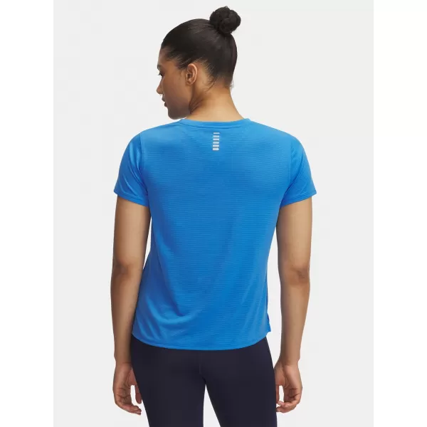  Damen-T-Shirt UNDER ARMOUR UA LAUNCH SHORTSLEEVE 1382434-402 BLAU 