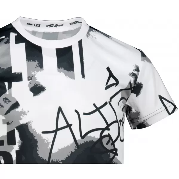  Funktionaler t -Shirt -Prämie von Kindern ALTISPORT VOJ/ALK076TR01 WEIß -UND -SCHWARZ 