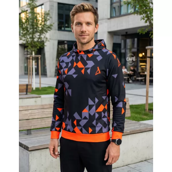  Hochwertiges Funktions-Sweatshirt für Herren ALTISPORT VOJ/ALM108MI01 SCHWARZ-ORANGE 