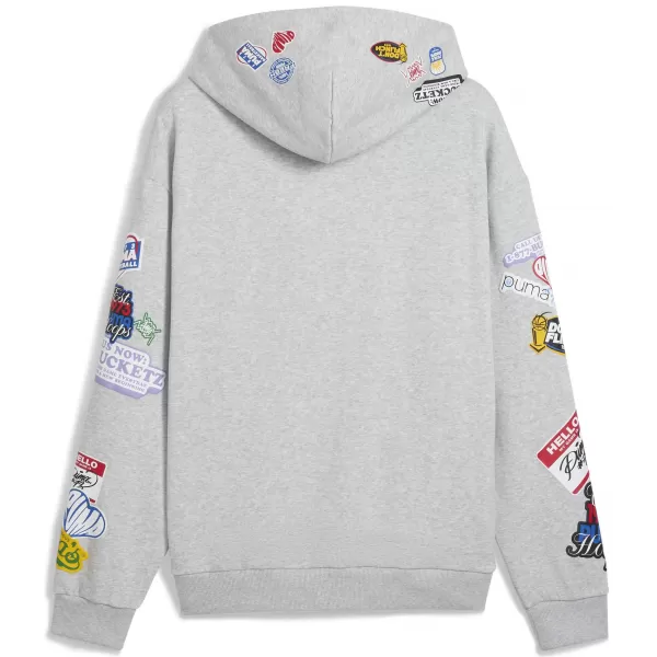  Herren-Sweatshirt PUMA HOOPERHOTLINE PULLOVER HOODIE 63282703 HELLGRAUES HEIDEKRAUT 