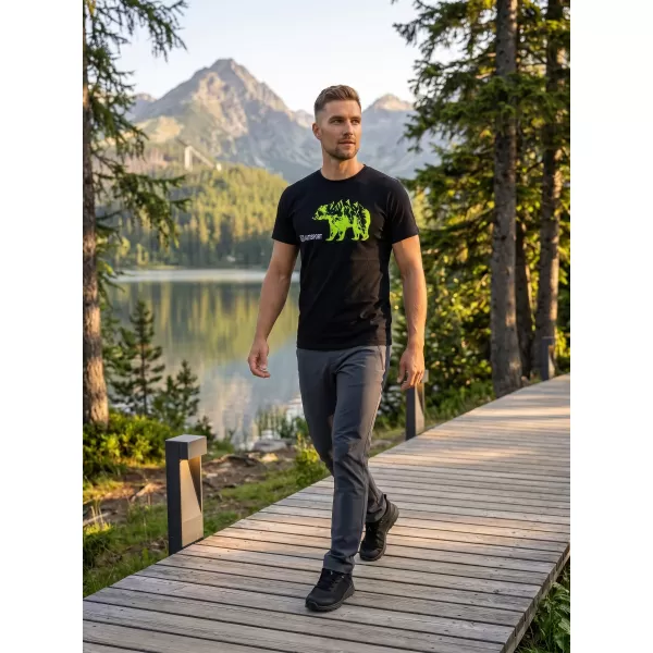  Herren t -Shirt mit kurzen Ärmeln ALTISPORT ALM193129 SCHWARZ -GREEN 