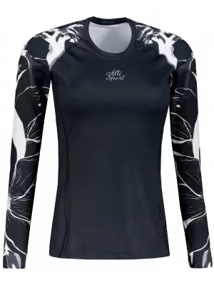 Frauen funktionales t -Shirt mit langen Ärmeln Premium ALTISPORT VOJ/ALW114TR03 SCHWARZ