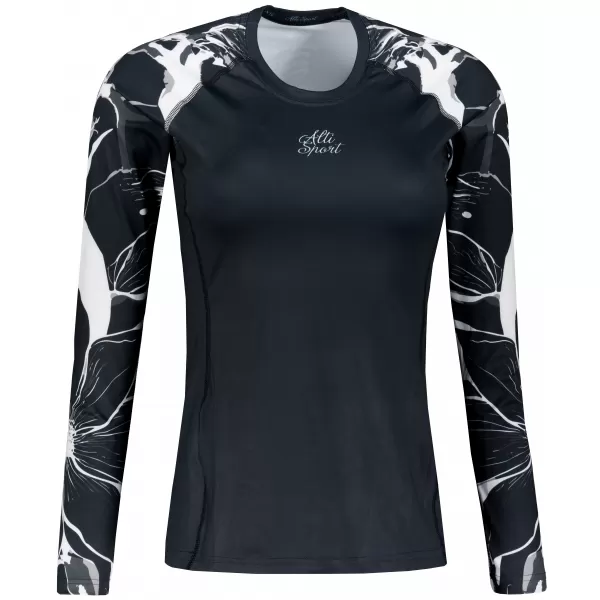  Frauen funktionales t -Shirt mit langen Ärmeln Premium ALTISPORT VOJ/ALW114TR03 SCHWARZ 