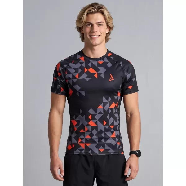  Funktionelle Kompression von Männern t -Shirt Premium ALTISPORT VOJ/ALM108TR04 SCHWARZ -ORANGE 