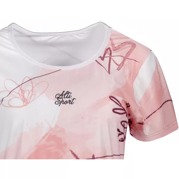  Erweitertes Premium-T-Shirt für Damen ALTISPORT VOJ/ALW083SAT02 WEIß ROSA 