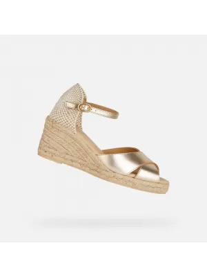 Damensandalen GEOX GELSA LOW GOLDEN