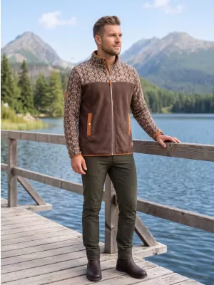 Fleece-Sweatshirt für Herren ALTISPORT GAMEL BRAUN