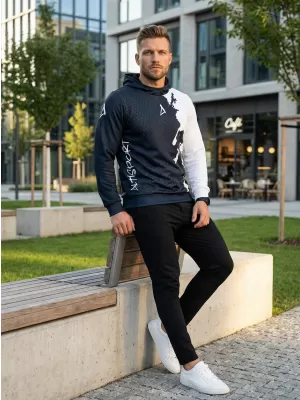 Funktionaler Sweatshirt -Premium von Männern ALTISPORT VOJ/ALM112MI01 SCHWARZ-WEIß