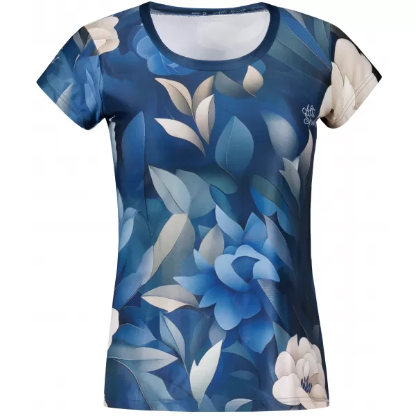  Damen Freizeitshirt Premium ALTISPORT VOJ/ALW097TR06 BLAUE BLUMEN 