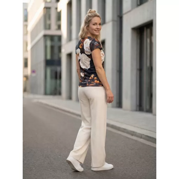  Damen Freizeitshirt Premium ALTISPORT VOJ/ALW097TR06 WEIß/ORANGE/BLUMEN 