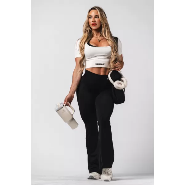  Formende, nahtlose, ausgestellte Leggings FLOW SEAMLESS 498 BLACK Nebbia 