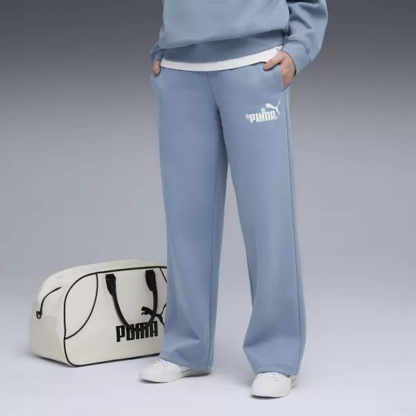  Damen PUMA ESS NATURE 2 0 COMFORT LOGO STRAIGHT PANTS FL OP 68808134 COOL BLAU 