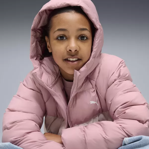  Kinderjacke PUMA SYNTHETIC HOODED PUFFER JACKET 68840465 AUSGEGLICHENES ROSA 