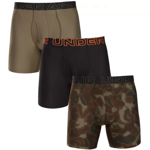  Herren-Boxershorts UNDER ARMOUR M UA PERF TECH (3KS) 1383879-392 SCHWARZ MIT SOLARORANGE 