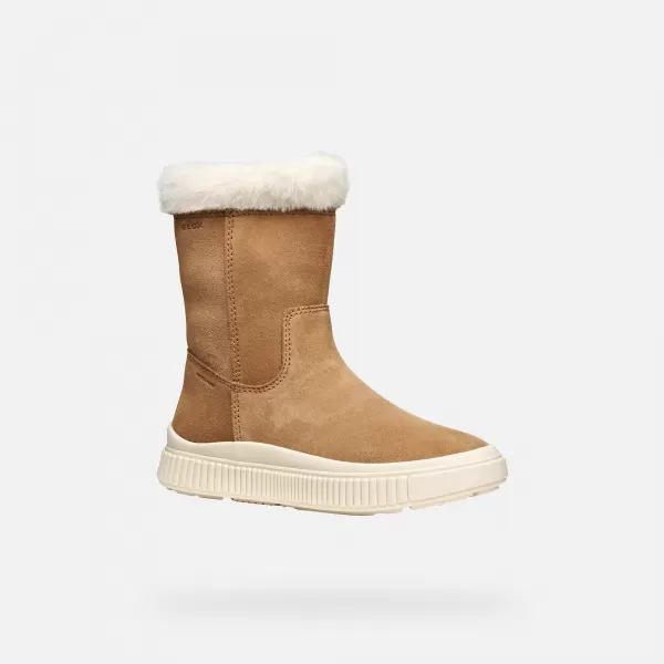  Winterstiefel für Mädchen GEOX LAQUINNY WPF J56NFB00022C6627 BRAUN 