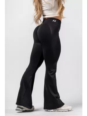 Formende, nahtlose, ausgestellte Leggings FLOW SEAMLESS 498 BLACK Nebbia