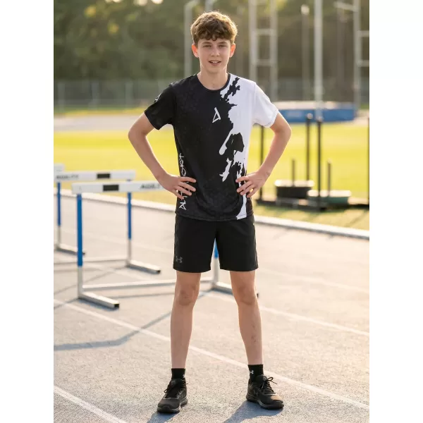  Funktionaler t -Shirt -Prämie von Kindern ALTISPORT VOJ/ALM112TR01 SCHWARZ-WEIß 