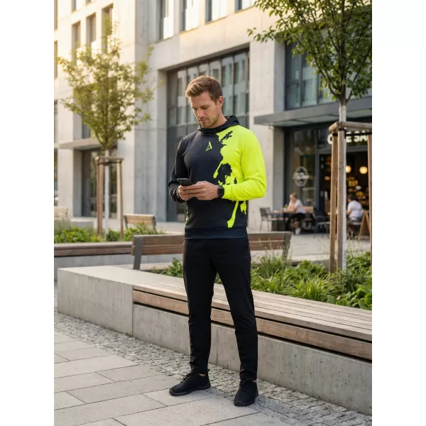  Funktionaler Sweatshirt -Premium von Männern ALTISPORT VOJ/ALM112MI01 SCHWARZFLUO GELB 