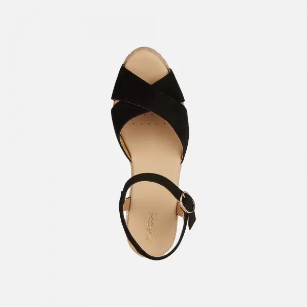  Damensandalen GEOX GELSA LOW SCHWARZ 